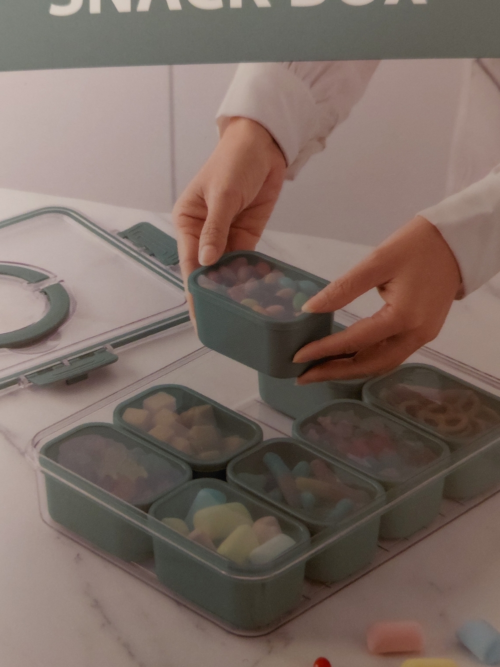 Snack Box CWC Cook With Color 8 Individual Compartments With Lids 2-pack - Picture 7 of 11